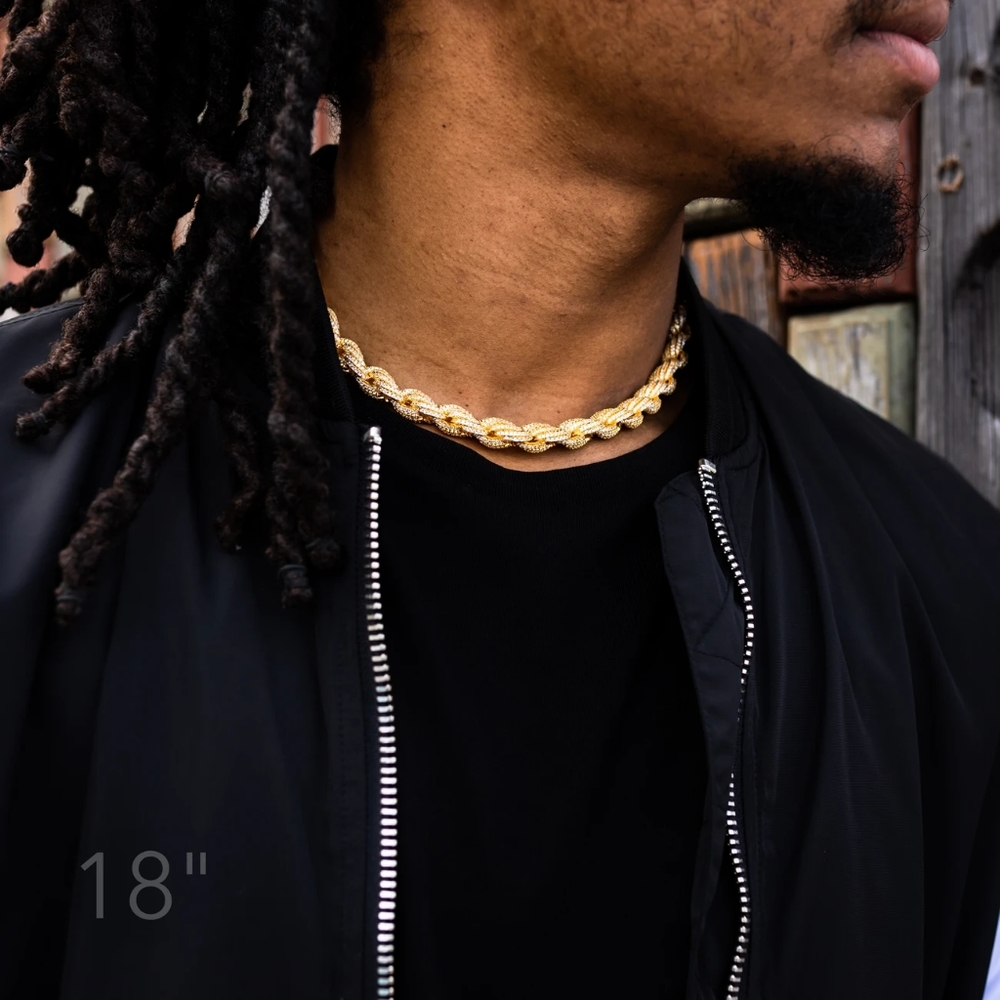 10MM ICED ROPE CHAIN - Picture 6 of 8